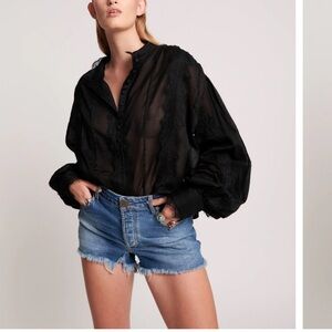 • One Teaspoon • BONITA HIGH WAIST DENIM SHORTS Blue 26